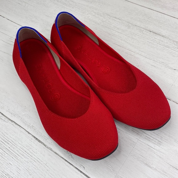 Rothy's Retired Print Red Cardinal Flats Square Toe in Size 9 - Picture 3 of 12